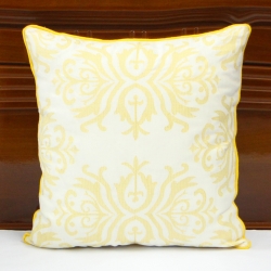 Baroque pattern embroidered linen decorative pillow cover